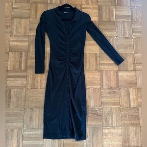 Zara black button up long dress / size S